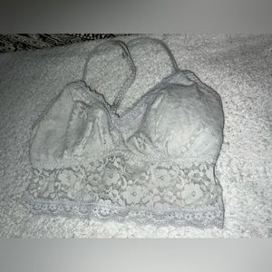 Grey Bralette. Abercrombie. Medium. Back braided strap. New never worn.